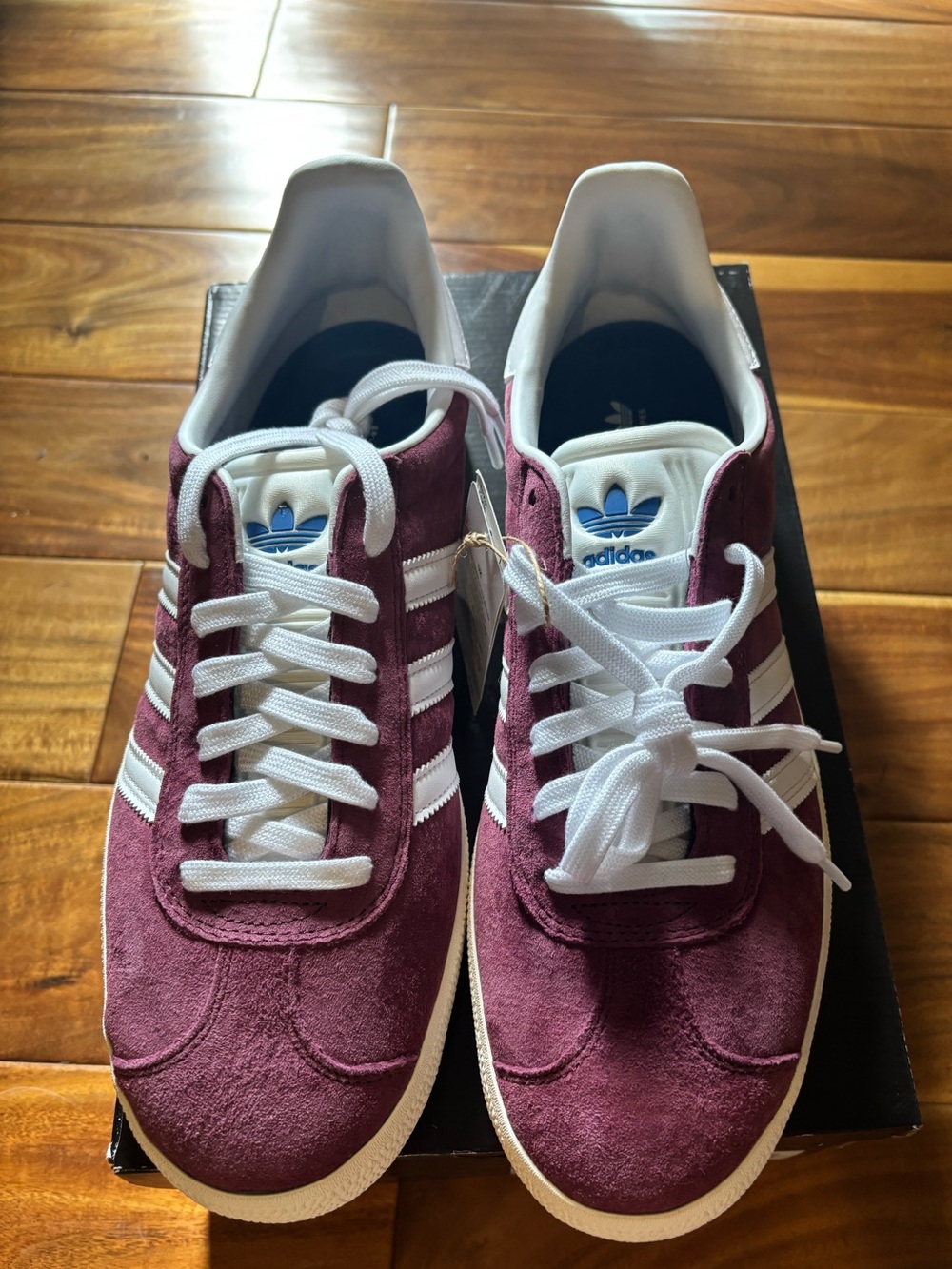 NWT - adidas Suede Sneakers in Burgundy and White
